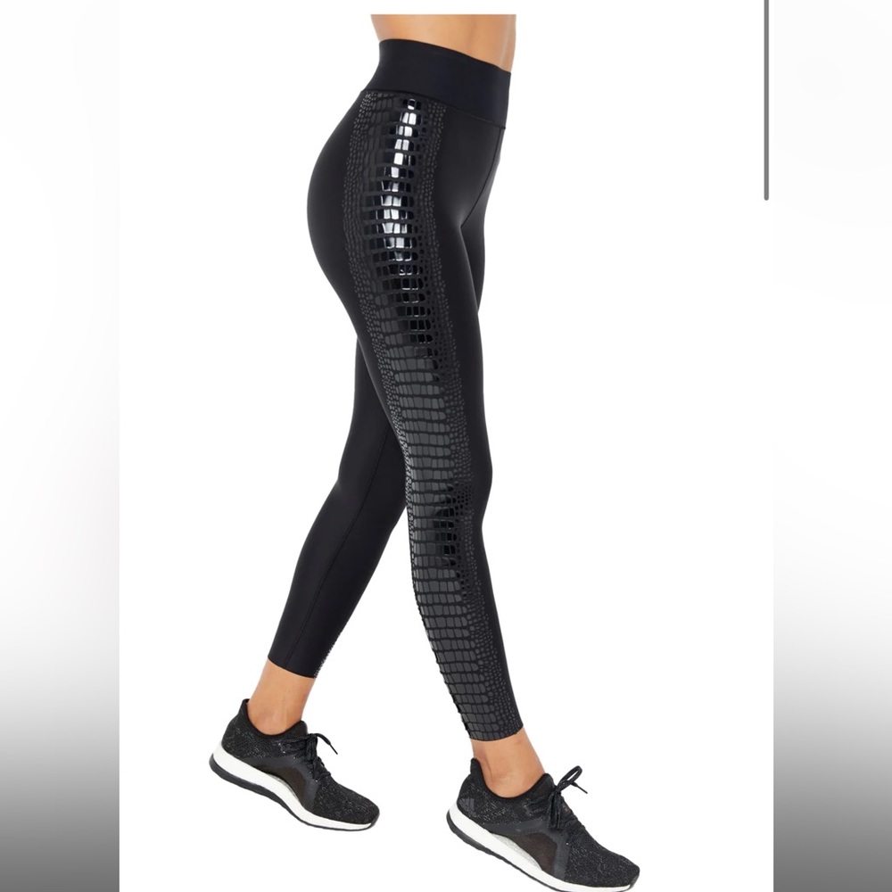 Ultracor high waisted crocodile leggings in BLUE